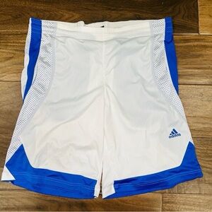 Adidas Vintage Y2K  White & Blue Athletic Basketball Workout Men’s Large Shorts